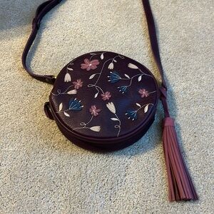 Portland leather goods folklore circle crossbody and tassel